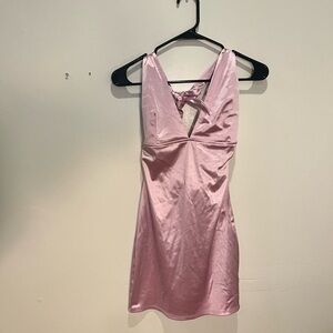 Pink Satin Mini Dress
